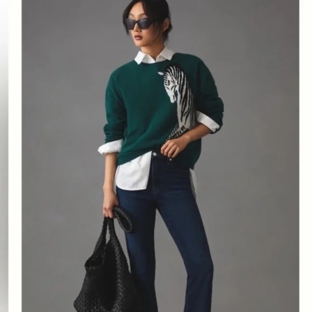 Anthropologie Maeve Zebra Cashmere Sweatee